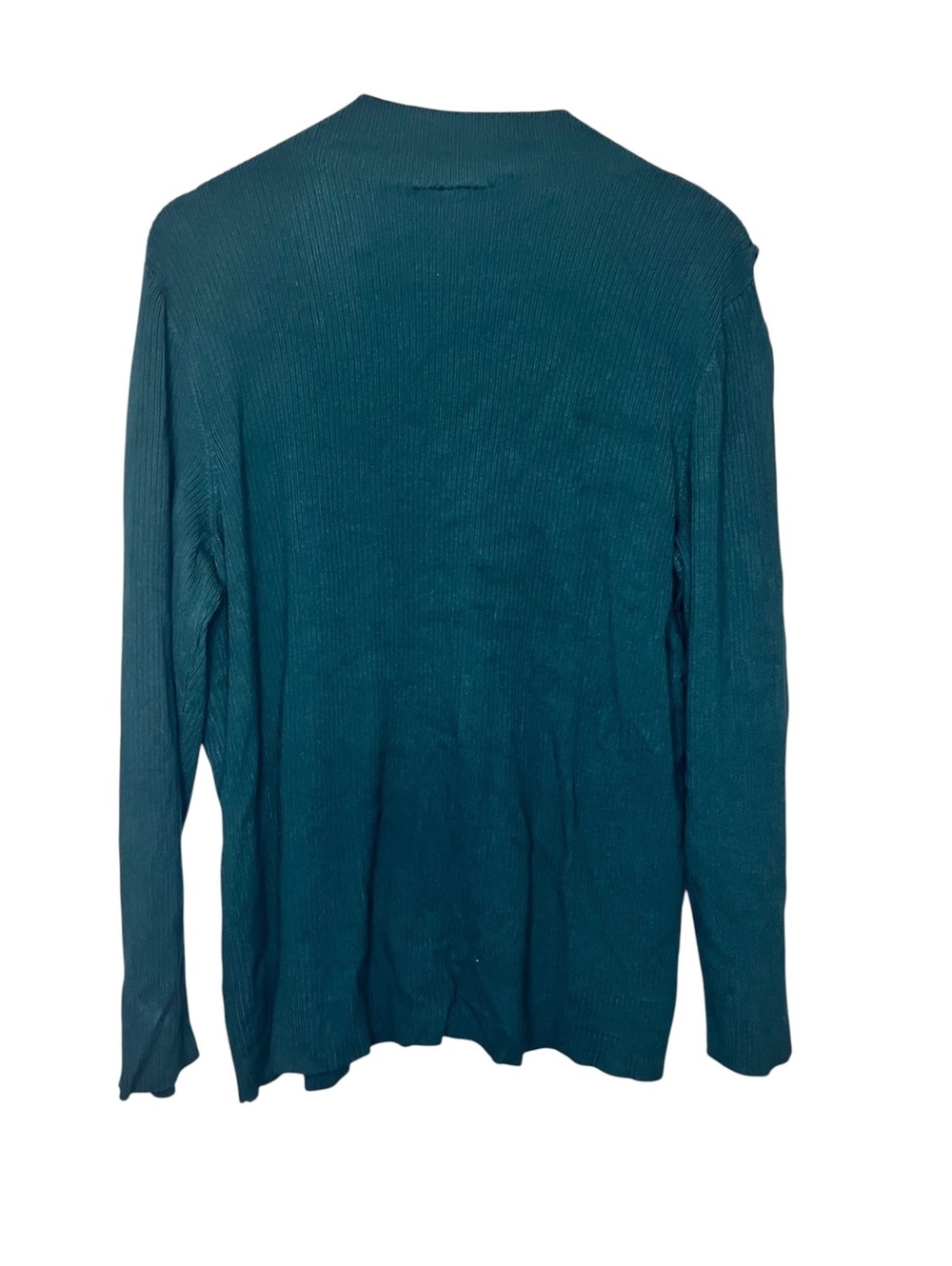 Lane Bryant Dark Teal Ribbed Cold Shoulder Mock Neck Sweater Size 22/24 Fall - Picture 3 of 8